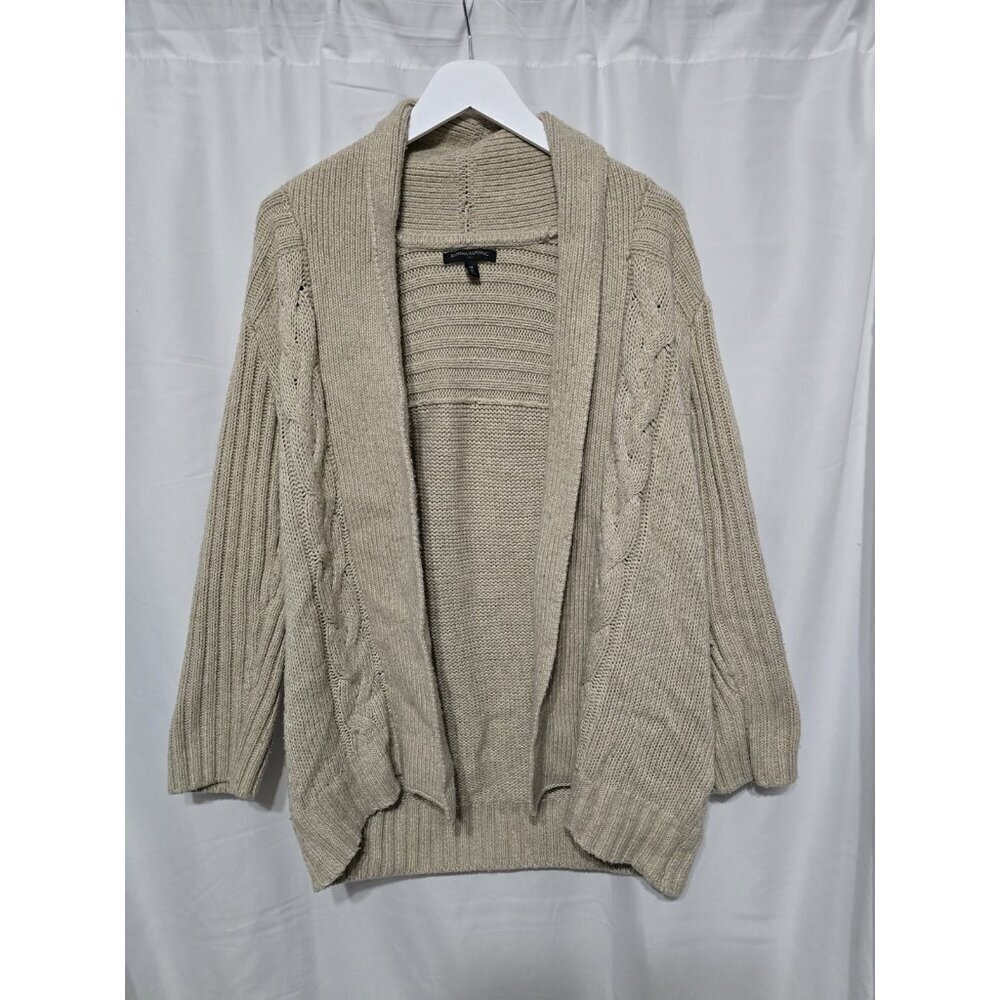 Banana Republic Women’s Medium Beige Cable Knit Open Front Cardigan Sweater